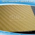 Hot Sales 3D Car Wrapping Gold Carbon Fiber Foil